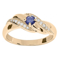 Troli Elegantní pozlacený prsten s modrými zirkony PO/SR08997B 56 mm