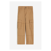 H & M - Bavlněné kalhoty cargo - béžová