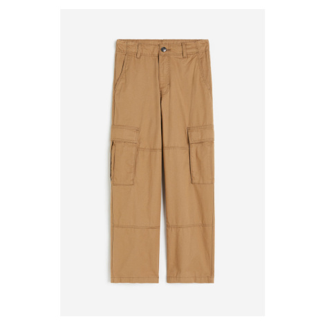 H & M - Bavlněné kalhoty cargo - béžová H&M