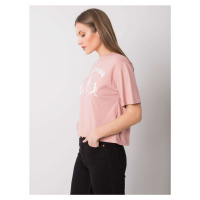 Zaprášené růžové tričko s potiskem Piper RUE PARIS