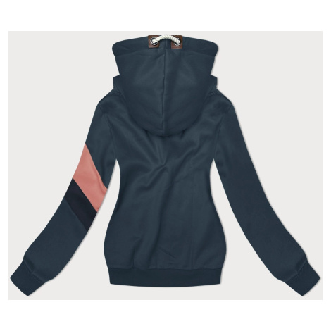 Šedo-modrá dámská mikina s kapucí (2301)