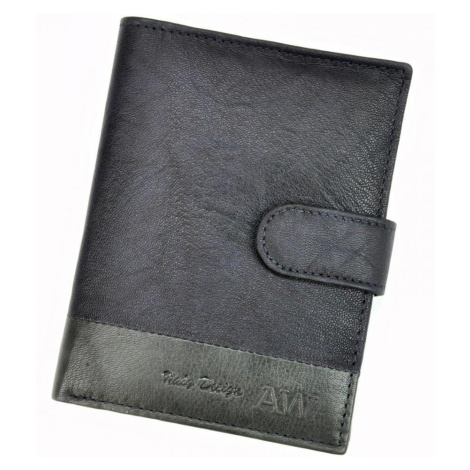 Kožená modrá pánská peněženka RFID WILD