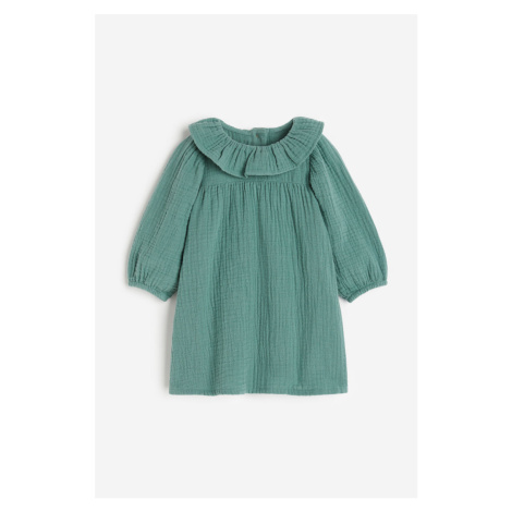 H & M - Bavlněné šaty - zelená H&M