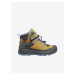 Žluté dětské kožené kotníkové outdoorové boty Keen Redwood Mid