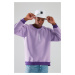 Trendyol Lilac Men's Regular/Normal Fit Text Printed Cotton Sweatshirt