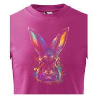 Dětské tričko se stylovým potiskem duhový králík