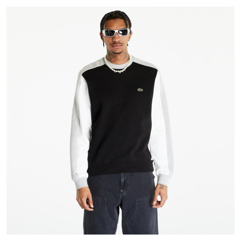 LACOSTE Men's Sweatshirt Black/ Silver Chine-White