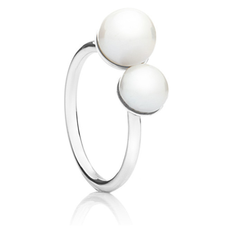 Buka Jewelry | Stříbrný perlový prsten Lotus New - Barva Bílá, Drahý kov Sterlingové stříbro (92