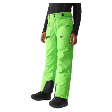 4F JUNIOR-TROUSERS FNK-JAW23TFTRM360-41N-GREEN NEON Zelená