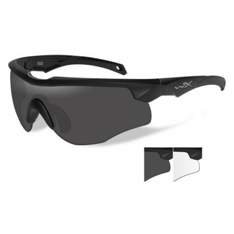 Střelecké brýle Wiley X® Rogue, sada - černý rámeček, sada - čiré a kouřově šedé čočky