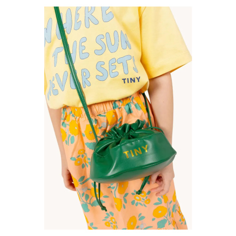Dětská kabelka Tinycottons SOLID BUCKET BAG zelená barva, SS25-388