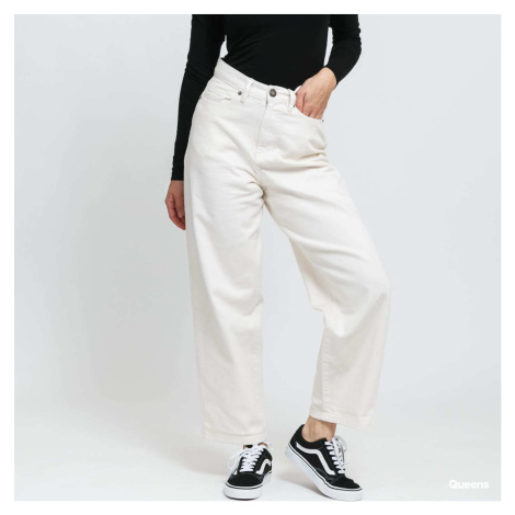 Urban Classics Ladies High Waist Wide Leg Cropped Denim Pants White