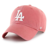 Bavlněná baseballová čepice 47brand MLB Los Angeles Dodgers růžová barva, s aplikací, B-RGW12GWS