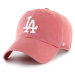 Bavlněná baseballová čepice 47brand MLB Los Angeles Dodgers růžová barva, s aplikací, B-RGW12GWS