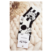 Dámské neladící ponožky s medvídkem, černá a bílá