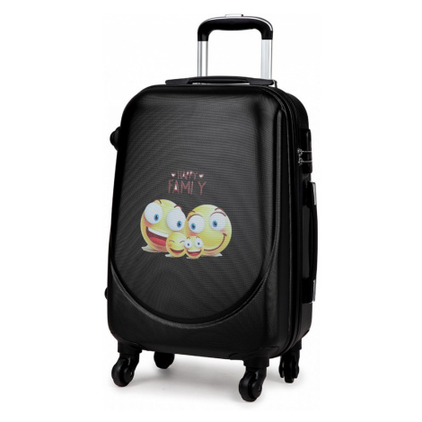 Černý cestovní kufr se zámkem se smajlíky Bolbun Lulu Bags