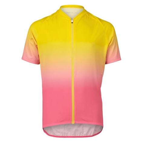 POC Cyklistický dres s krátkým rukávem - XC - žlutá/růžová