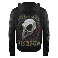 mikina s kapucí pánské - CROW SKULL - VICTORY OR VALHALLA - VOV025CR