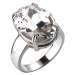 Evolution Group Stříbrný prsten s krystaly bílý 35802.1