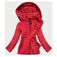 Červená prošívaná bunda s kapucí model 16982470 - Libland