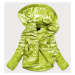 Lesklá dámská oversize bunda v limetkové barvě (2021-06BIG)
