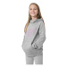 Dívčí mikina s kapucí 4F JUNIOR GIRLS SWEATSHIRT JBLD002-25M-GREY MELANGE