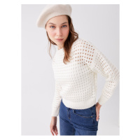 LC Waikiki Crew Neck Self-Patterned Long Sleeve Women's Knitwear Sweater