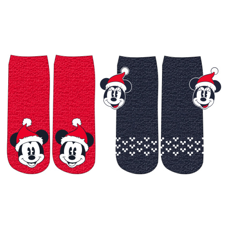 Minnie Mouse - licence Dámské žinylkové ponožky - Minnie Mouse 52349852, červená / tmavě modrá B