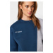 Trendyol Navy Blue Printed Basic Knitted Sweatshirt