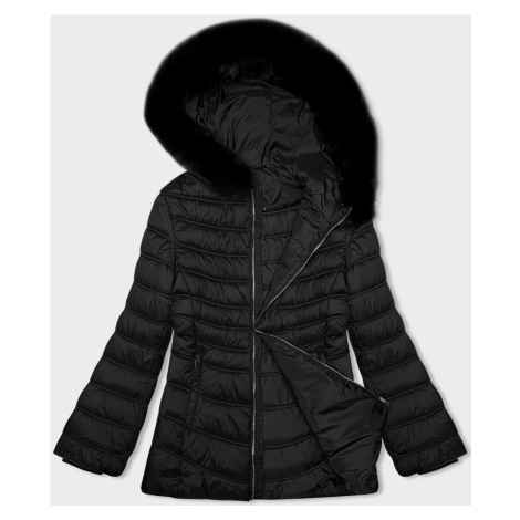 Černá dámská bunda s kapucí J Style pro přechodné období (11Z8093) J.STYLE