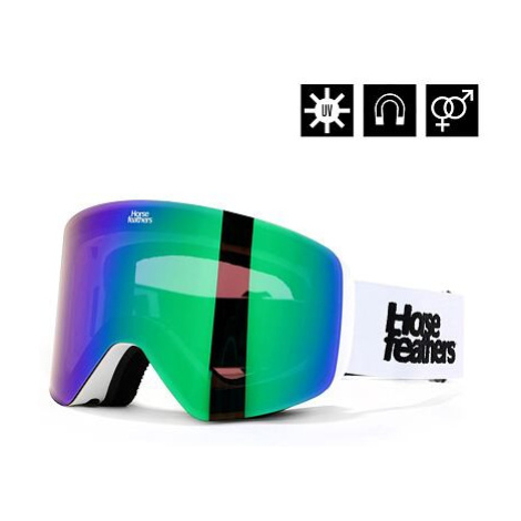 HORSEFEATHERS Snowboardové brýle Colt - white/mirror green WHITE