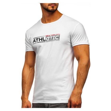 Pánské tričko s potiskem Athletic SS10951 - bílá Kesi