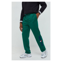 Tepláky Tommy Jeans pánské, zelená barva, jednoduché