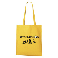DOBRÝ TRIKO Bavlněná taška s potiskem Evoluce fotbalisty Barva: Žlutá