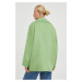 Vlněný kabát American Vintage zelená barva, přechodný, oversize