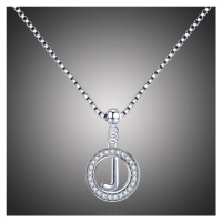 GRACE Silver Jewellery Stříbrný řetízek s přívěskem ve tvaru písmena J - stříbro 925/1000 NH-28-
