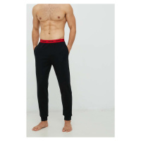 Pyžamové kalhoty HUGO pánské, černá barva