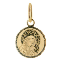 Zlatý přívěšek destička Panna Marie s Ježíškem ZZ0782F + dárek zdarma