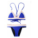 Modré brazílkové plavky s pastelovými pásy RELLECIGA Active | spodní díl