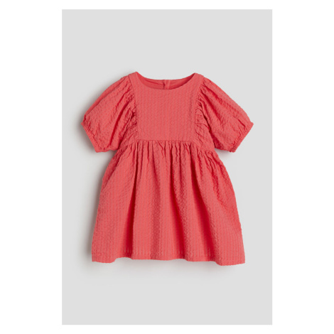 H & M - Bavlněné šaty z tkaniny seersucker - červená H&M