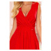 Červené midi šaty s áčkovou sukní
