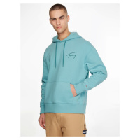 Tommy Jeans pánská pastelově modrá mikina SIGNATURE HOODIE