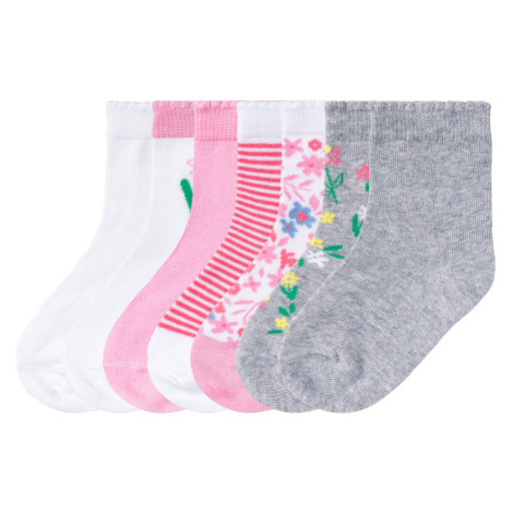 lupilu® Dívčí nízké ponožky s BIO bavlnou, 7 párů (květiny/růžová/šedá/bílá)