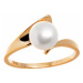 Stříbrný pozlacený prsten s perlou STRP0360F