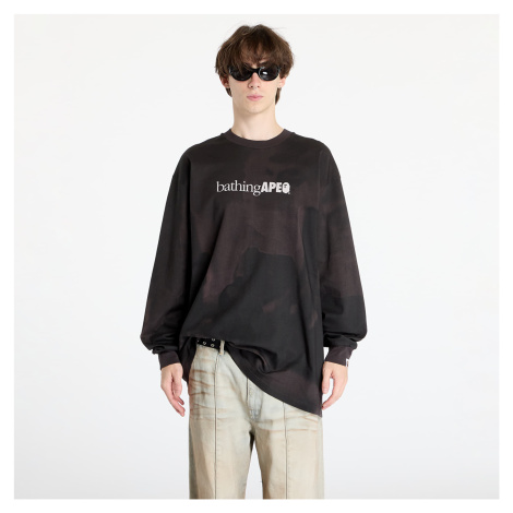 Tričko A BATHING APE Overprint Logo Relaxed Fit Long Sleeve Tee Black AAPE BY A BATHING APE