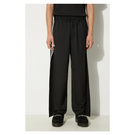 Kalhoty s příměsí vlny Y-3 Refined Wool Track Pants černá barva, jednoduché, IW7463