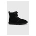 Semišové boty UGG dámské, černá barva, na plochém podpatku, zateplené