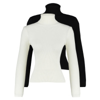 Trendyol Black-White Double Pack Knitwear Sweater