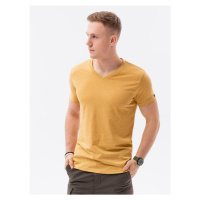 Buďchlap Jednoduché tričko v hořčicově melírované barvě S1369