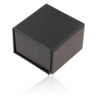 Černá krabička na prsten nebo náušnice, perleťový lesk, magnetické uzavírání